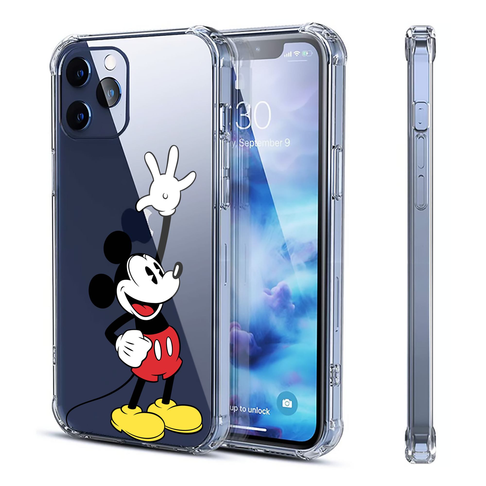 ミッキーマウス Mickey Mouse 【iPhone 12シリーズ対応】透明スマホケース（クリアソフトケース）